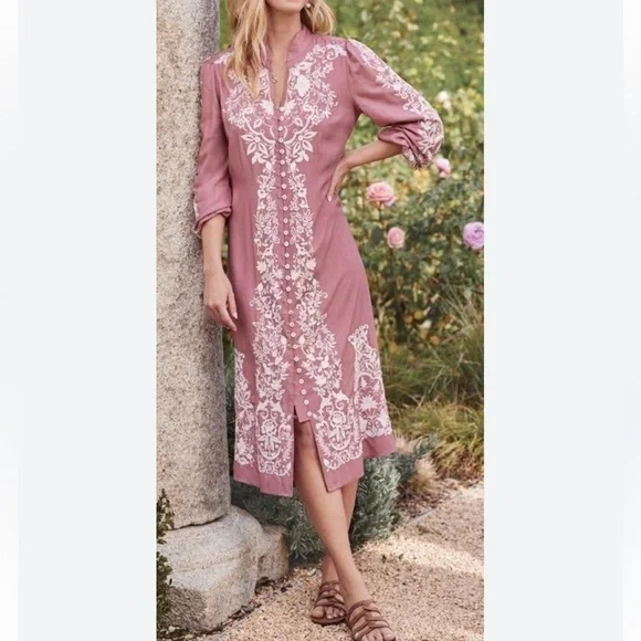 Soft Surroundings Briony Dress Dusty Rose Size XS - Picture 5 of 12